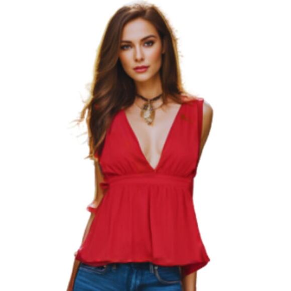 Anthropologie TOBI Dare to Take a Risk in Deep Wine Red NWOT Size Medium - Picture 1 of 3